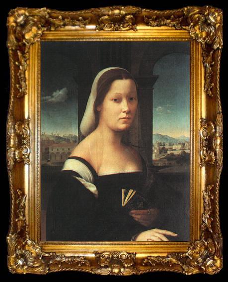framed  BUGIARDINI, Giuliano Portrait of a Woman, called The Nun, ta009-2